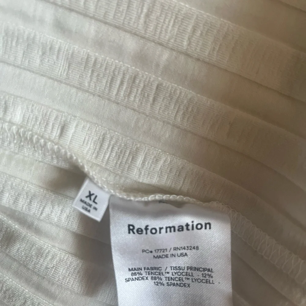 Sale sale Reformation Victoria Ribbed Long Sleeve Cream Fitted Mini Dress XL - Picture 2 of 2